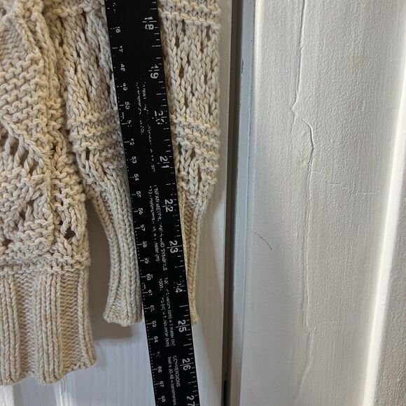 Lucky Brand Women’s Crochet Knit Cardigan Sweater Beige Cotton Blend S - Picture 12 of 14